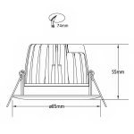 LED-Spot Gimba Weiß 6W 400lm 36D - 927 | Ausschnitt 74mm - IP44 - Höchste Farbwiedergabe - Dimmbar