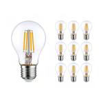 Mehrfachpackung 10x LED E27 Birne Fadenlampe Klar 4.5W 470lm - 822-827 Dim To Warm | Dimmbar - Ersatz Für 40W