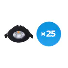 Mehrfachpackung 25x LED schwenkbar Spot Schwarz Rund 6W 550lm 60D - 927  | 85mm - IP54 - Dimmbar - Höchste Farbwiedergabe