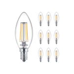 Lot 10x Philips MASTER Value LED Bougie E14 Filament Claire 3.4W 470lm - 927  | Meilleur rendu de couleur - Dimmable - Remplacement 25W