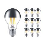 Lot 10x Philips Classic LED Ampoule E27 Poire Miroir 7.2W 650lm 650lm - 827 Blanc Très Chaud | Dimmable - Équivalent 60W