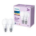 Lot 2x Philips Ampoule LED E27 Poire Dépolie 8W 806lm - 827 